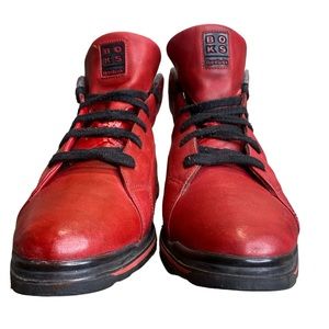 Vintage 90's Reebok BOKS Women's 8 Nubuck Mid Sneaker Hiking Boot - Red